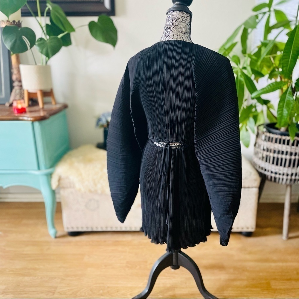 NWT Good American Always Fits Plissé Mini Dress in Black, Size 3/4 (Large/XL) - Picture 5 of 12